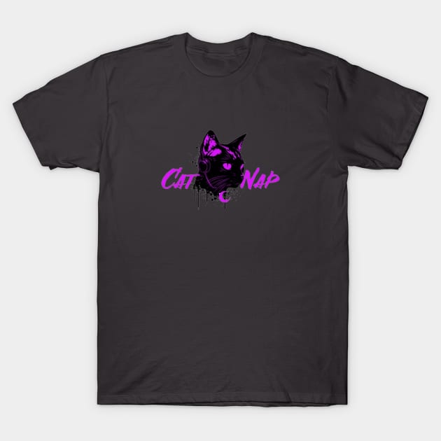 Cat Nap Moon T-Shirt by KoumlisArt